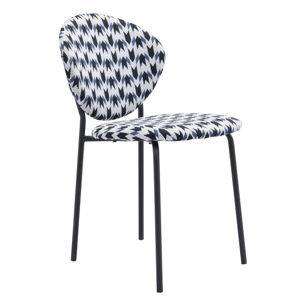 Zuo Clyde 101518 Dining Chair - Geometric Print & Black IMAGE 1