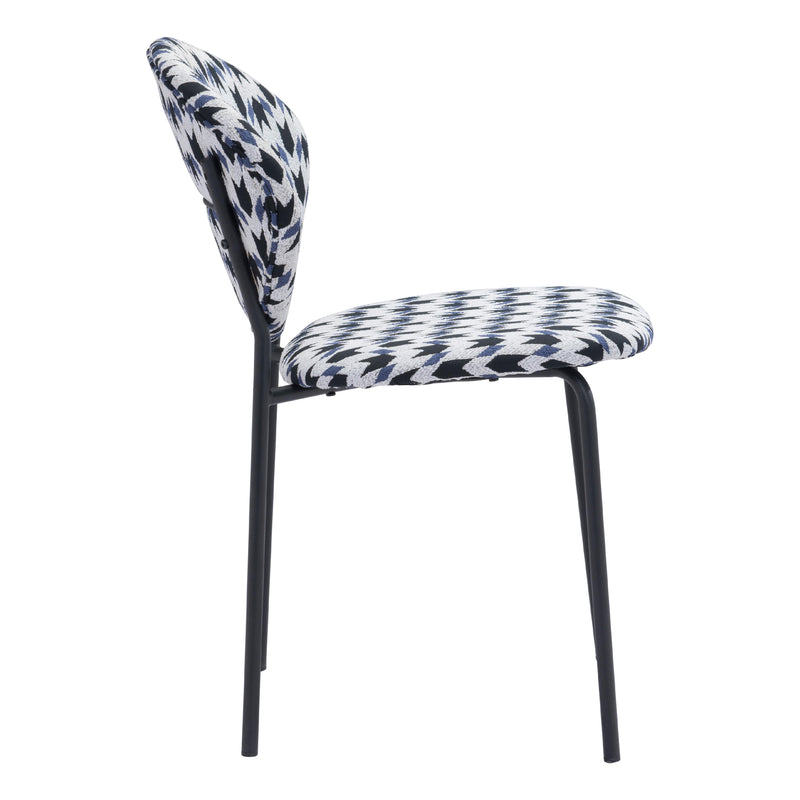 Zuo Clyde 101518 Dining Chair - Geometric Print & Black IMAGE 2