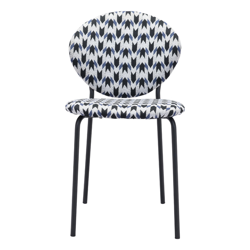 Zuo Clyde 101518 Dining Chair - Geometric Print & Black IMAGE 3