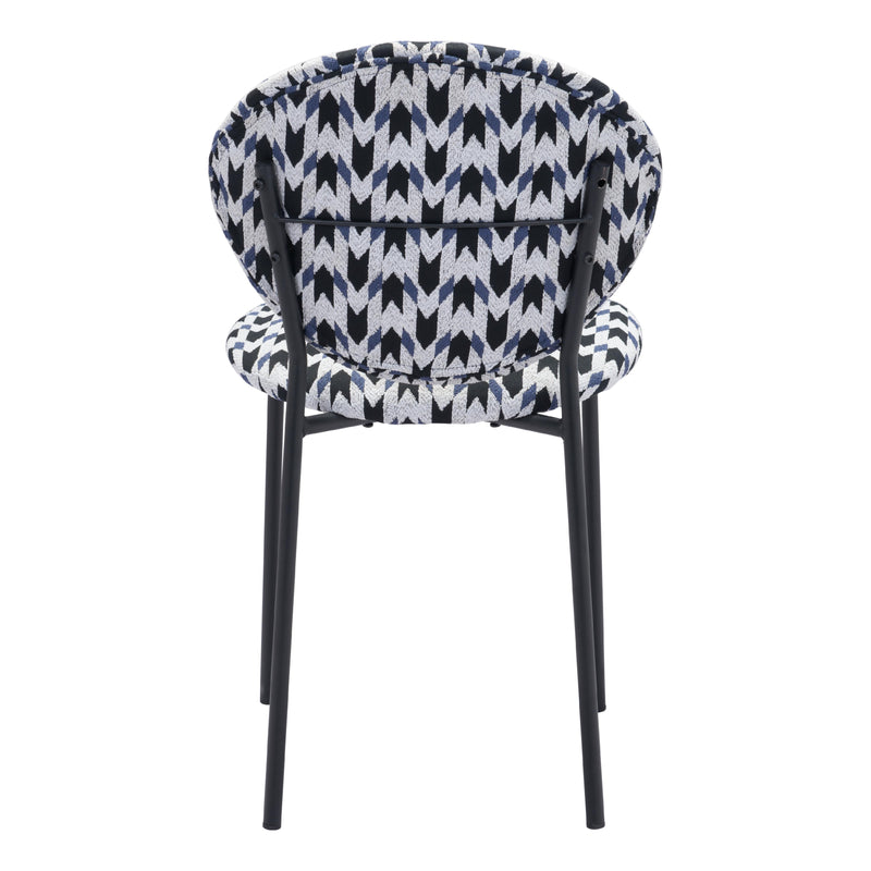 Zuo Clyde 101518 Dining Chair - Geometric Print & Black IMAGE 4