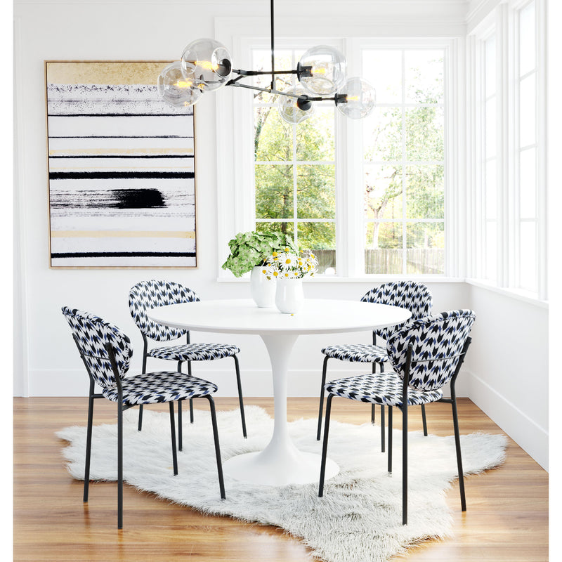 Zuo Clyde 101518 Dining Chair - Geometric Print & Black IMAGE 8