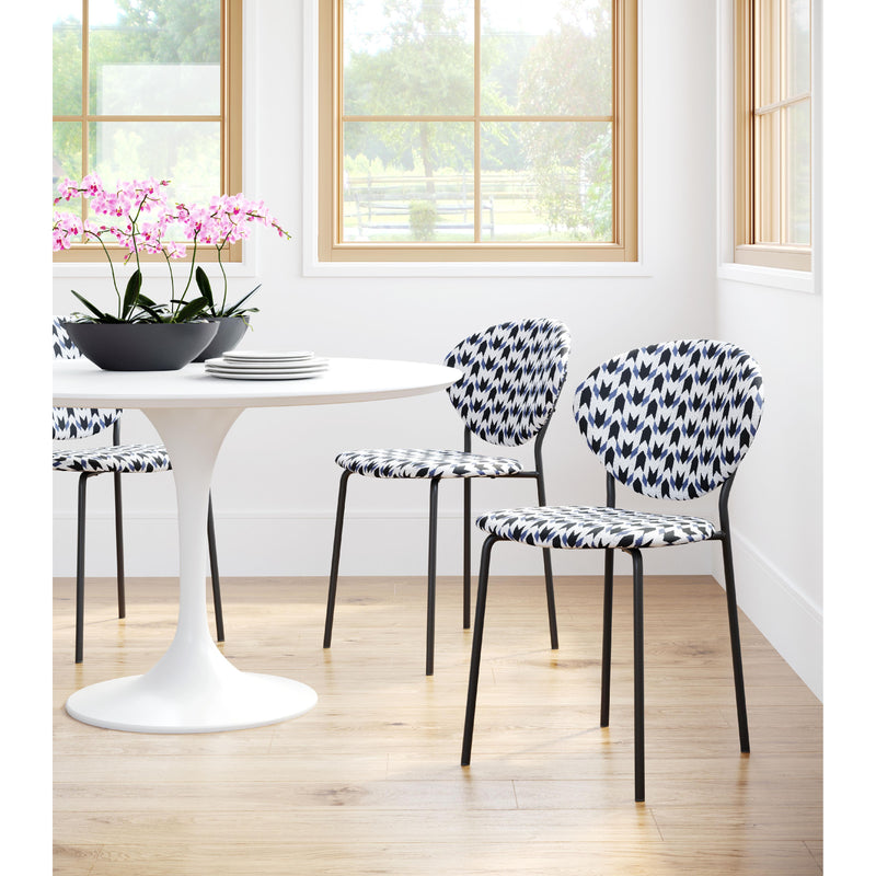 Zuo Clyde 101518 Dining Chair - Geometric Print & Black IMAGE 9