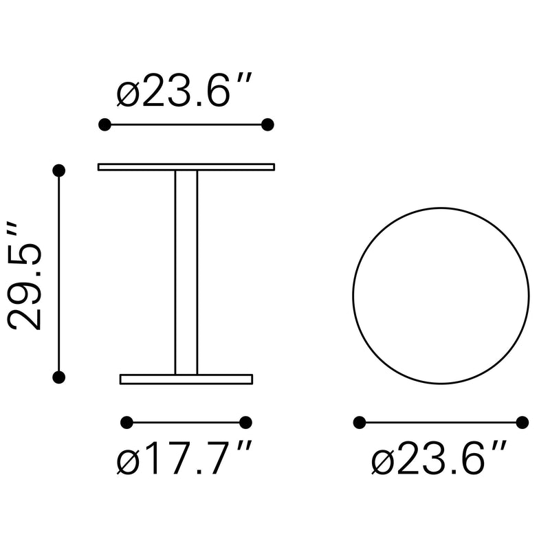 Zuo Alto 101569 Bistro Table - White & Black IMAGE 11