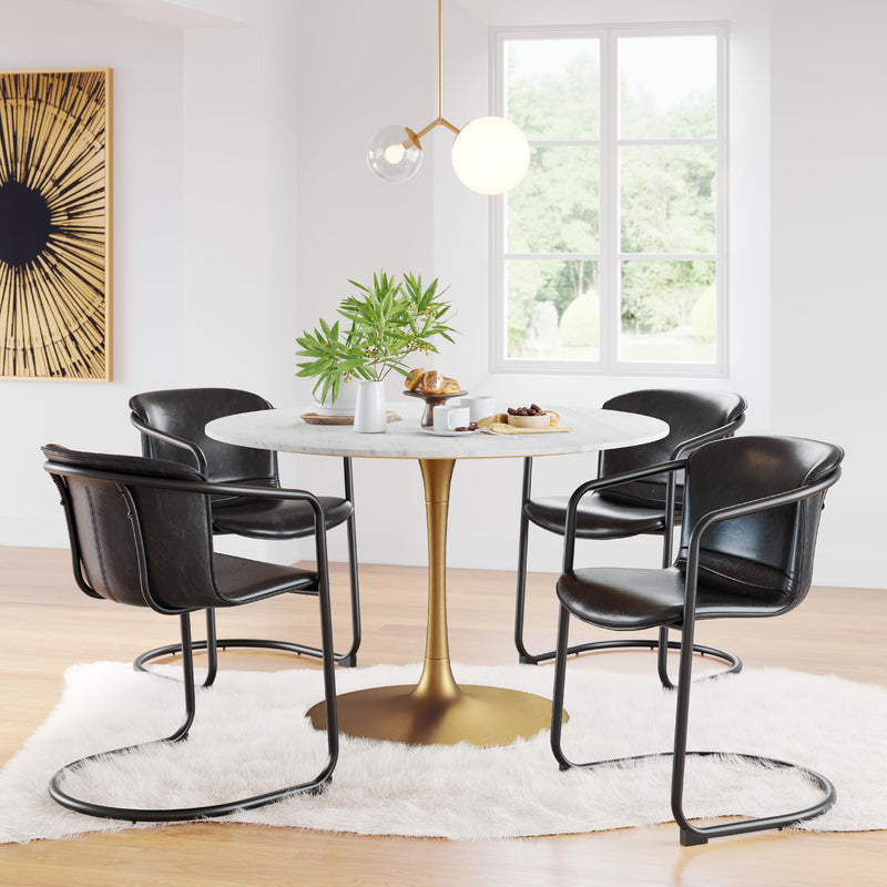 Zuo Ithaca 101845 Dining Table - White & Gold IMAGE 10