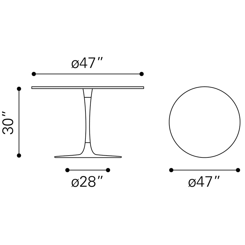 Zuo Ithaca 101845 Dining Table - White & Gold IMAGE 11