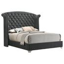  Coaster Furniture Melody 223381KE Upholstered Eastern King Wingback Bed - Grey IMAGE 1