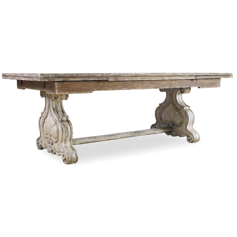 Hooker Furniture 5350-75206 Chatelet Refectory Rectangle Trestle Dining Table with Two 22'' Leaves IMAGE 1