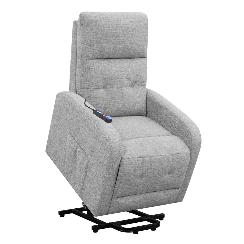  Coaster Furniture Howie 609402P Upholstered Power Lift Massage Chair - Grey IMAGE 1