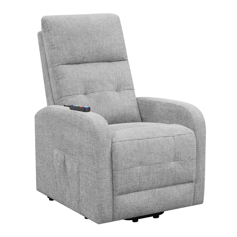  Coaster Furniture Howie 609402P Upholstered Power Lift Massage Chair - Grey IMAGE 2
