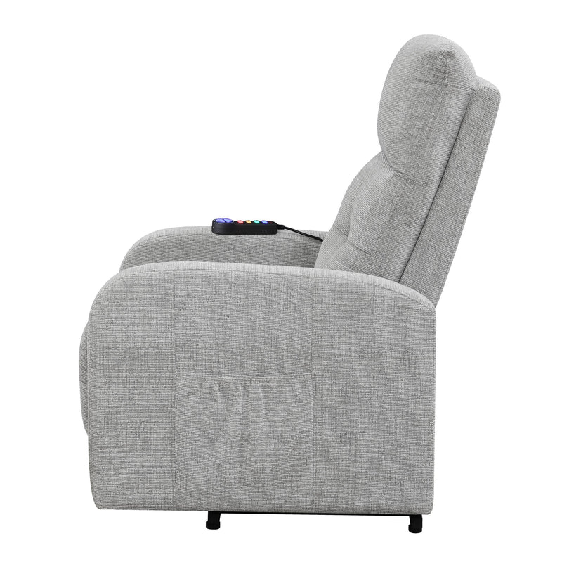  Coaster Furniture Howie 609402P Upholstered Power Lift Massage Chair - Grey IMAGE 4