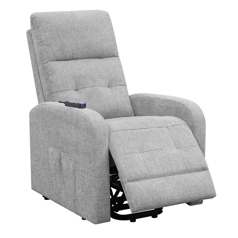  Coaster Furniture Howie 609402P Upholstered Power Lift Massage Chair - Grey IMAGE 9