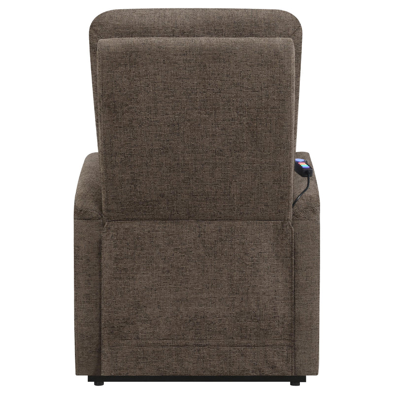  Coaster Furniture Henrietta 609404P Upholstered Power Lift Massage Chair - Brown IMAGE 8