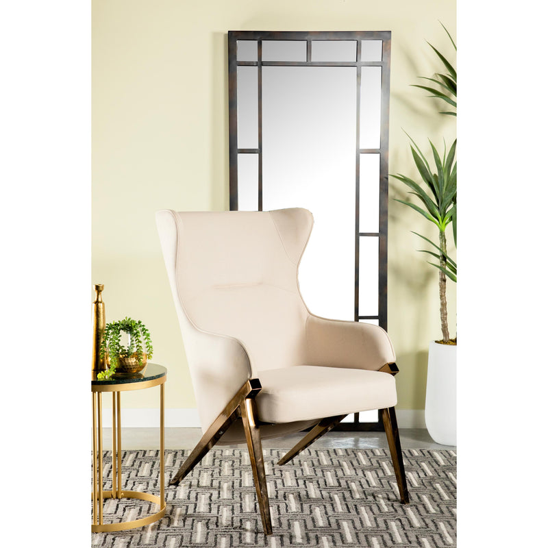  Coaster Furniture Walker 903052 Upholstered high Wingback Accent Chair - Cream IMAGE 2