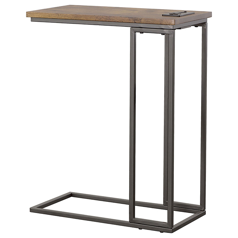 Coaster Furniture Rudy 935871 C-Shaped Side Table with Power Outlet - Antique Brown IMAGE 5