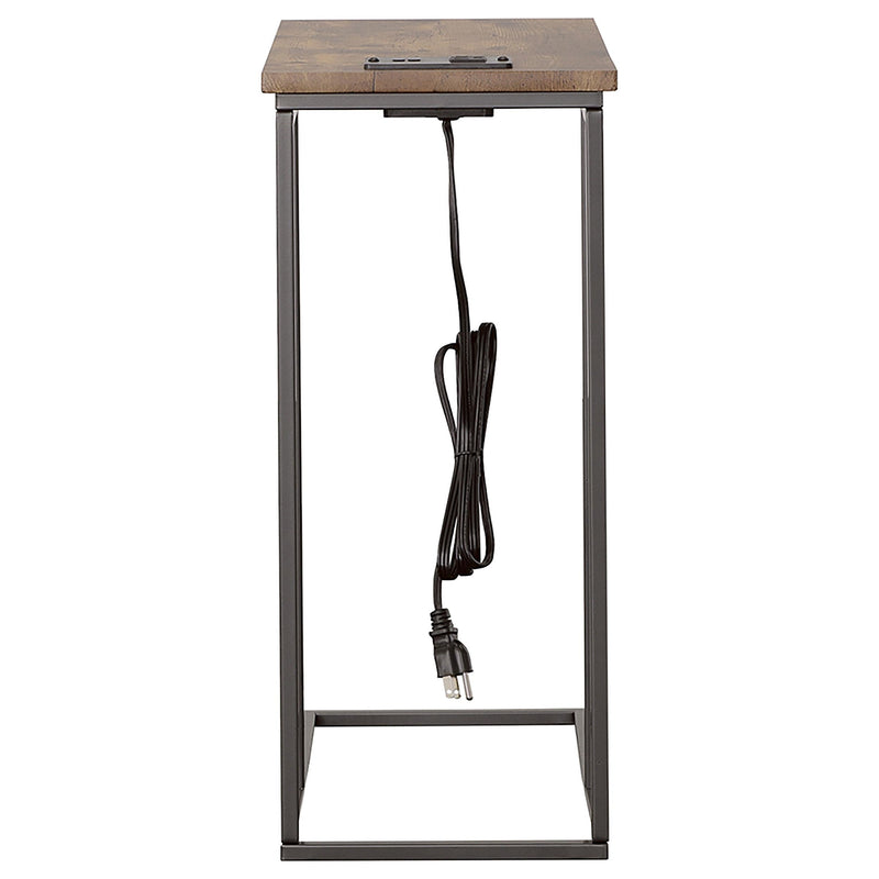 Coaster Furniture Rudy 935871 C-Shaped Side Table with Power Outlet - Antique Brown IMAGE 6