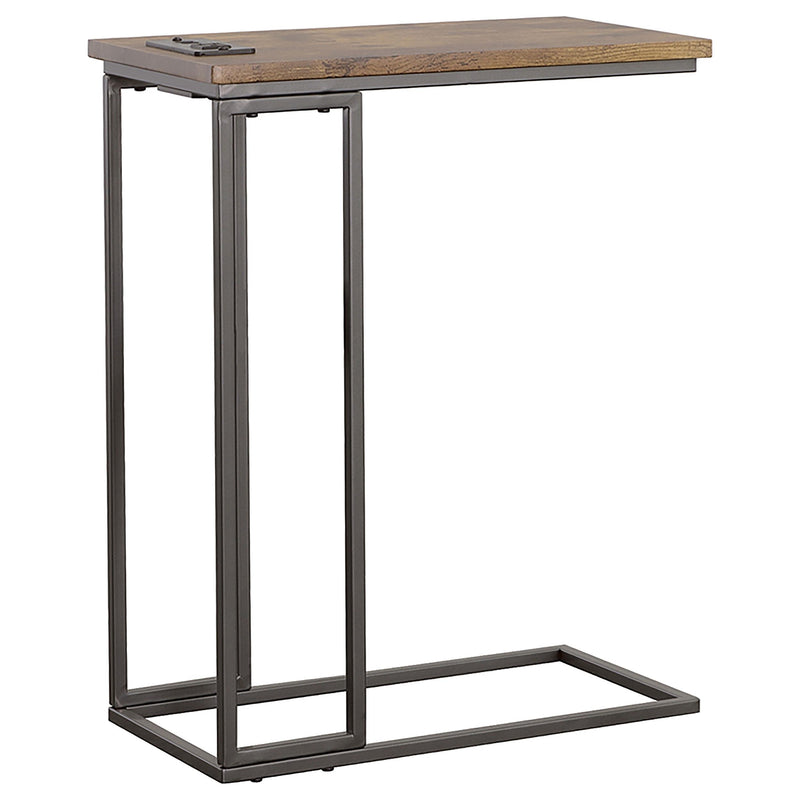 Coaster Furniture Rudy 935871 C-Shaped Side Table with Power Outlet - Antique Brown IMAGE 7