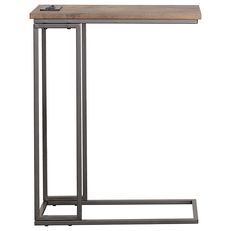 Coaster Furniture Rudy 935871 C-Shaped Side Table with Power Outlet - Antique Brown IMAGE 8
