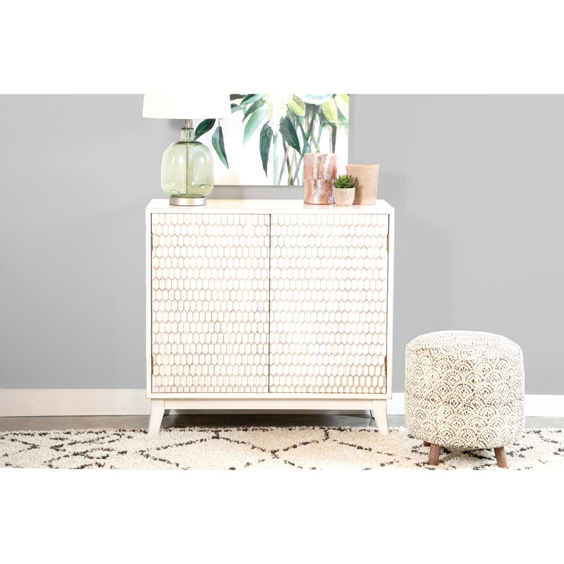  Coaster Furniture Gambon 953401 2-door Wood Honeycomb Pattern Accent Cabinet - White IMAGE 10