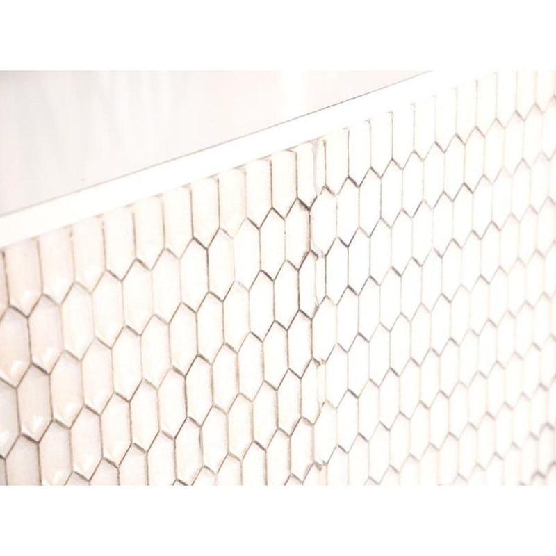  Coaster Furniture Gambon 953401 2-door Wood Honeycomb Pattern Accent Cabinet - White IMAGE 8