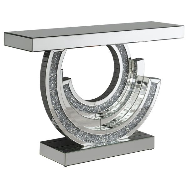 Coaster Furniture Imogen 953422 Sculptural Mirrored Entryway Console Table - Silver IMAGE 1