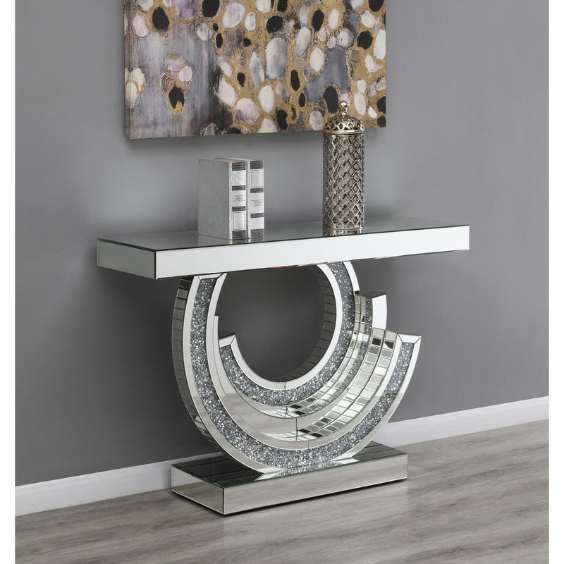  Coaster Furniture Imogen 953422 Sculptural Mirrored Entryway Console Table - Silver IMAGE 2