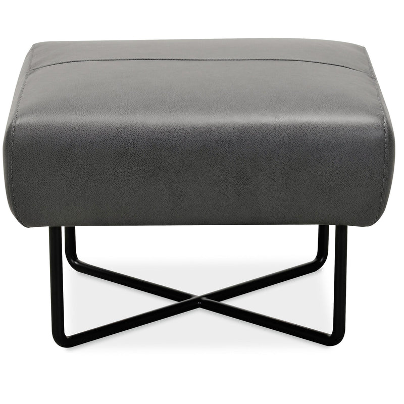 Hooker Furniture CC443-OT-097 Efron Ottoman with Black Metal Base IMAGE 2