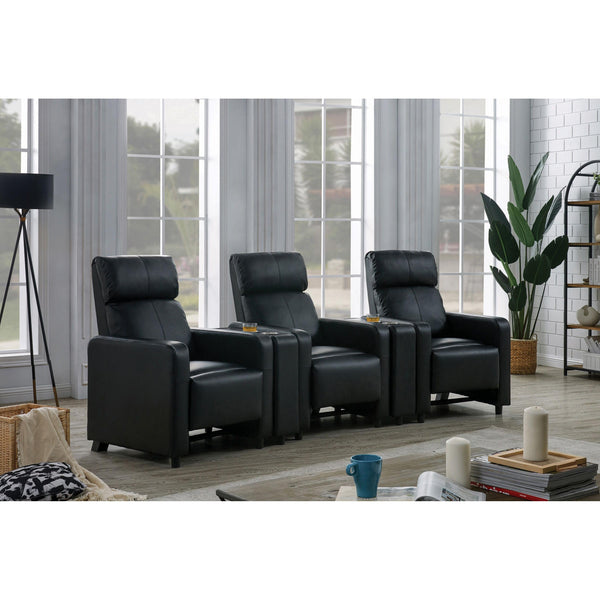 Coaster Furniture Toohey Leatherette Reclining Home Theater Seating 600181-S3B IMAGE 1