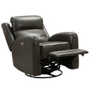 Barcalounger Kennedy Power Swivel Glider Leather Match Recliner 8PH-3757-3730-96 IMAGE 5