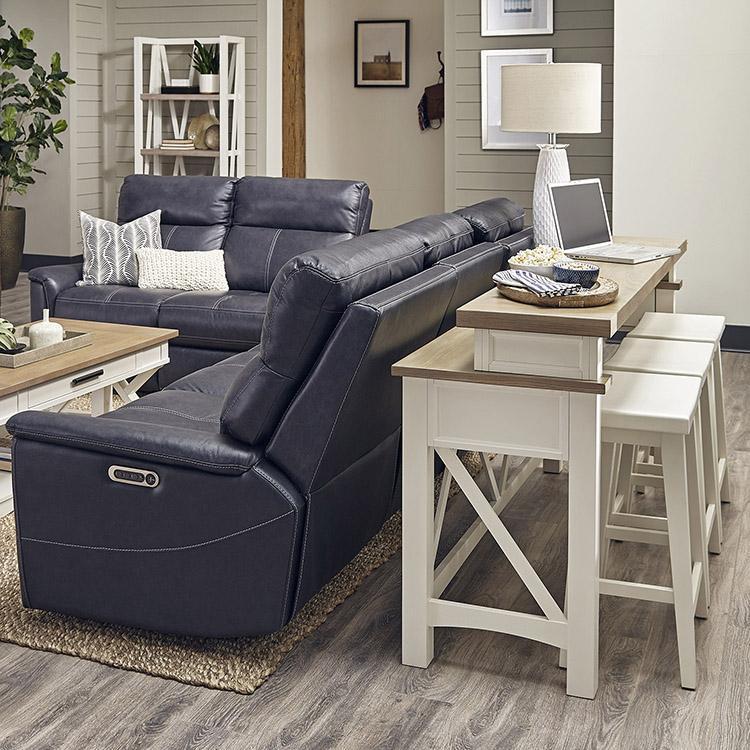 Parker House Furniture Americana Modern AME#09-4-COT Cotton Everywhere Console with 3 Stools