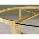  Coaster Furniture Delia 930251 2-Piece Round Glass Top Nesting Coffee Table - Gold IMAGE 9
