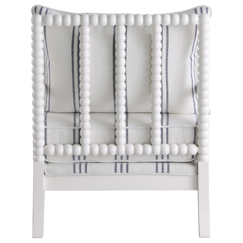  Coaster Furniture Blanchett 903835 Upholstered Bobbin Accent Chair - White and Navy IMAGE 6