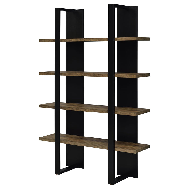  Coaster Furniture Danbrook 882036 71-inch 4-shelf Bookshelf - Black and Aged Walnut IMAGE 3