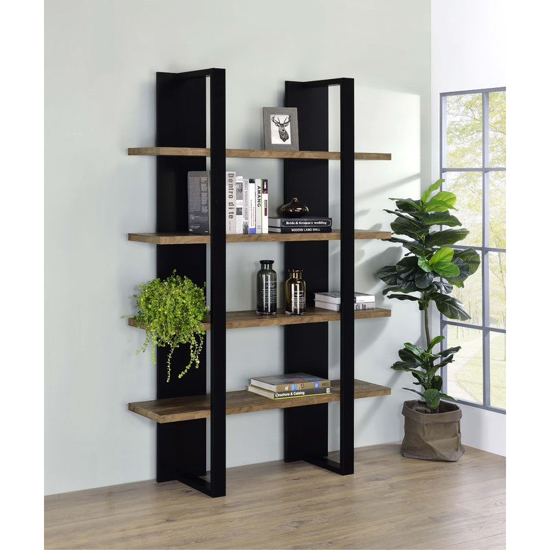  Coaster Furniture Danbrook 882036 71-inch 4-shelf Bookshelf - Black and Aged Walnut IMAGE 9