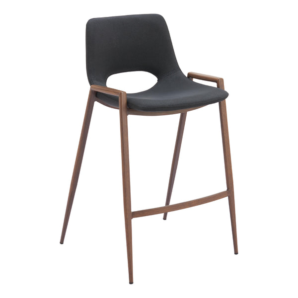 Zuo Desi 101691 Counter Stool - Black & Walnut IMAGE 1