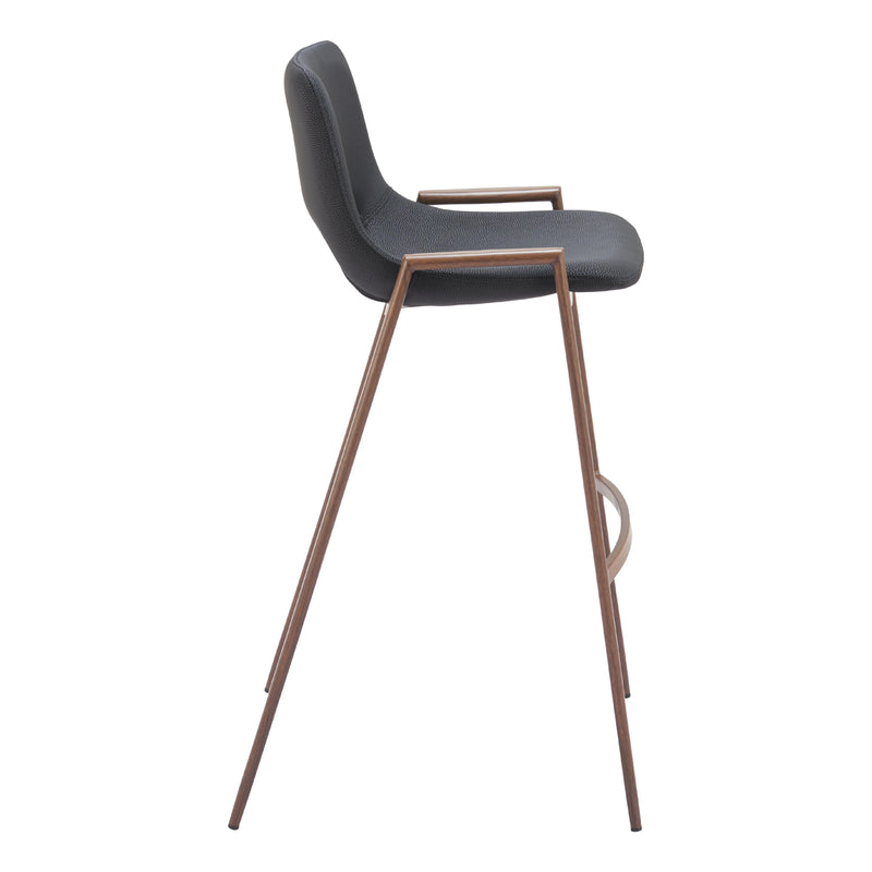 Zuo Desi 101697 Barstool - Black & Walnut IMAGE 2