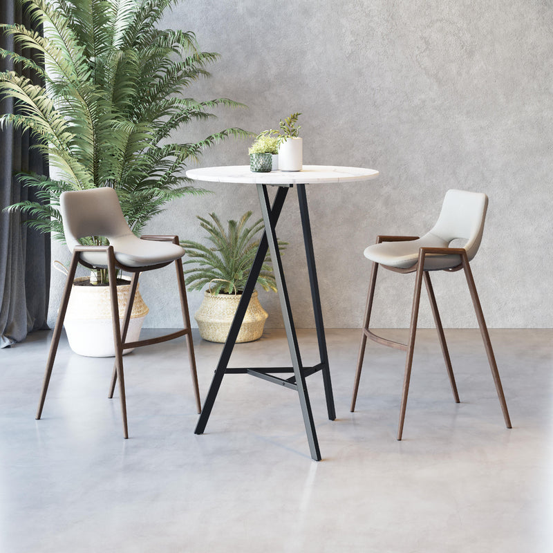 Zuo Desi 101699 Barstool - Beige & Walnut IMAGE 8