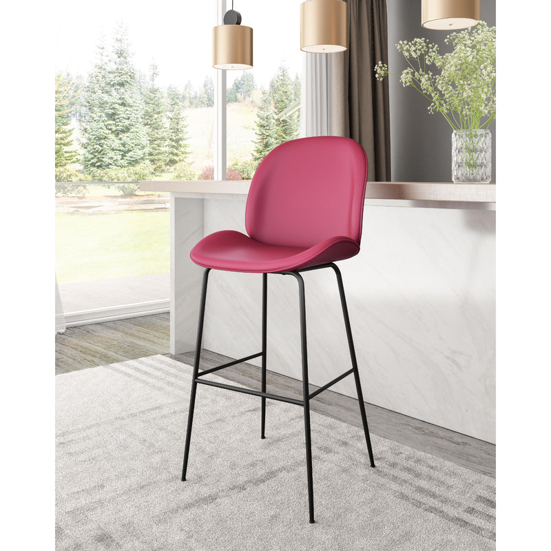 Zuo Miles 101742 Barstool - Red IMAGE 8