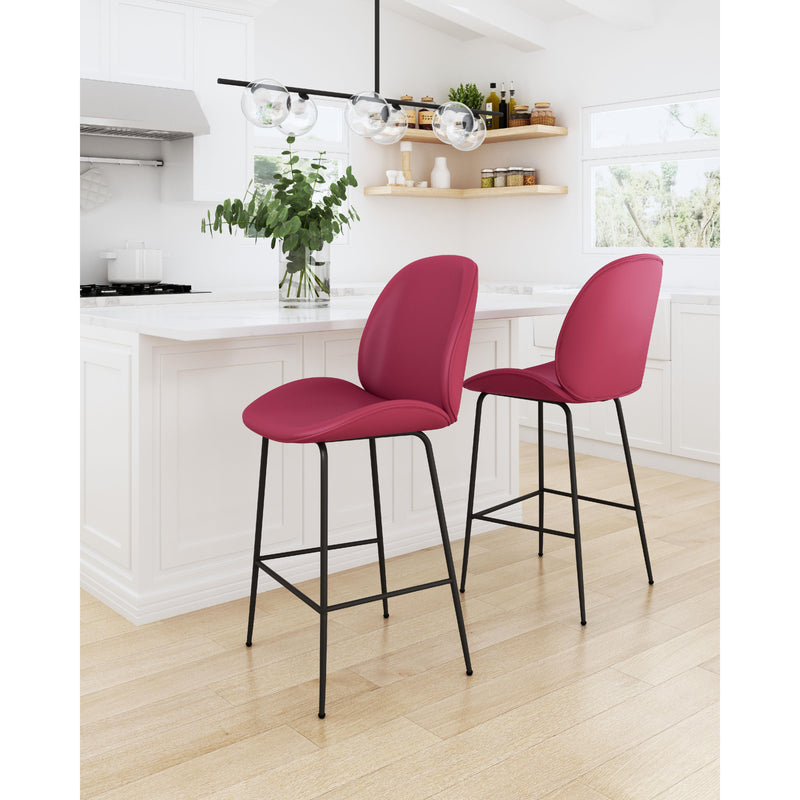 Zuo Miles 101745 Counter Stool - Red IMAGE 9