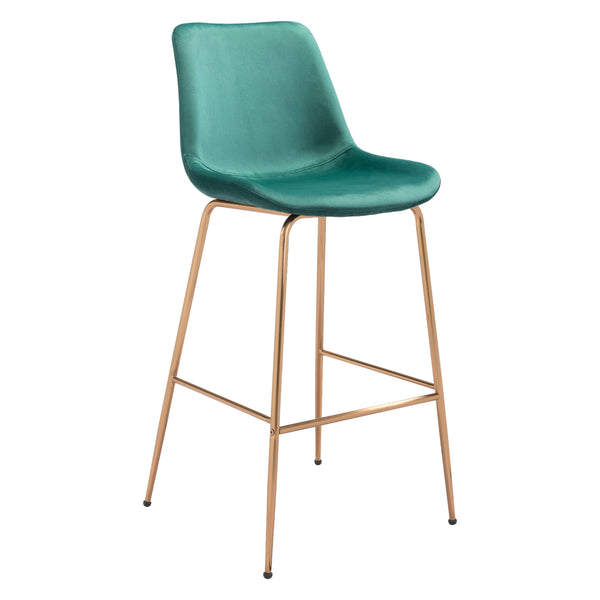 Zuo Tony 101757 Barstool - Green & Gold IMAGE 1