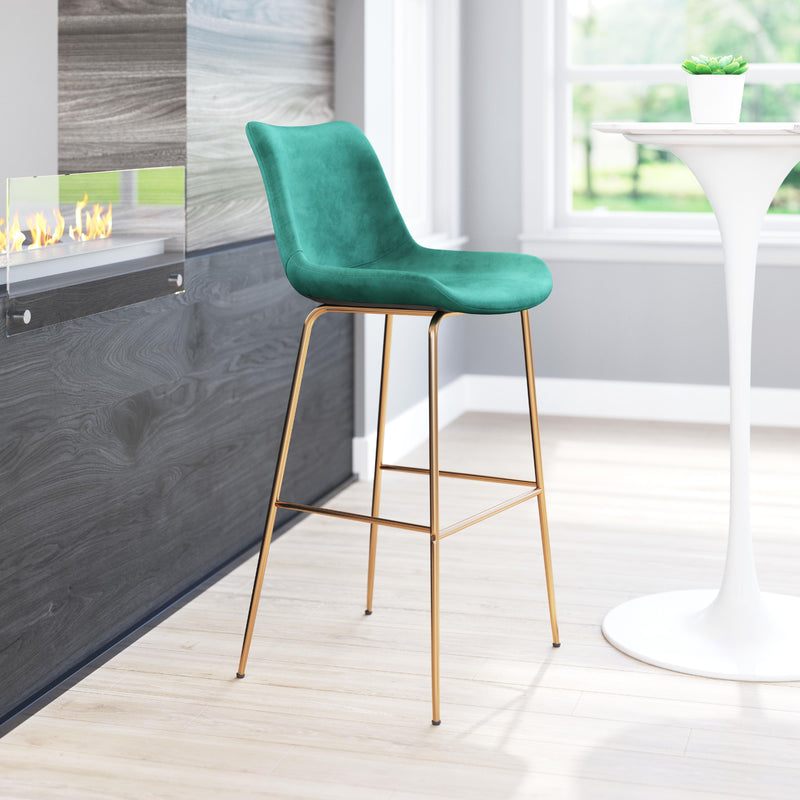 Zuo Tony 101757 Barstool - Green & Gold IMAGE 8