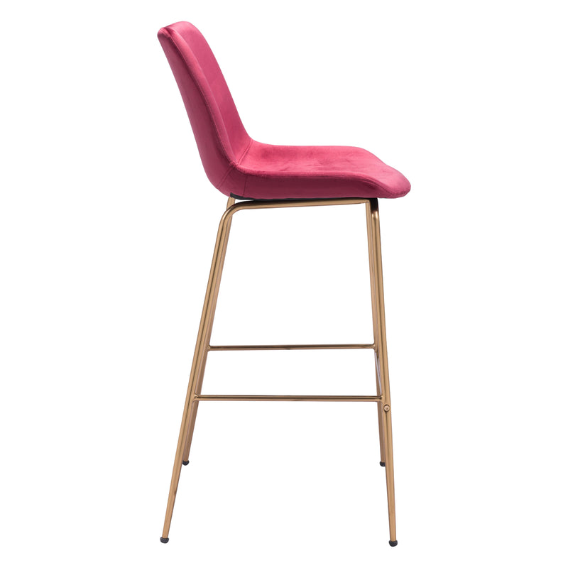 Zuo Tony 101759 Barstool - Red & Gold IMAGE 2