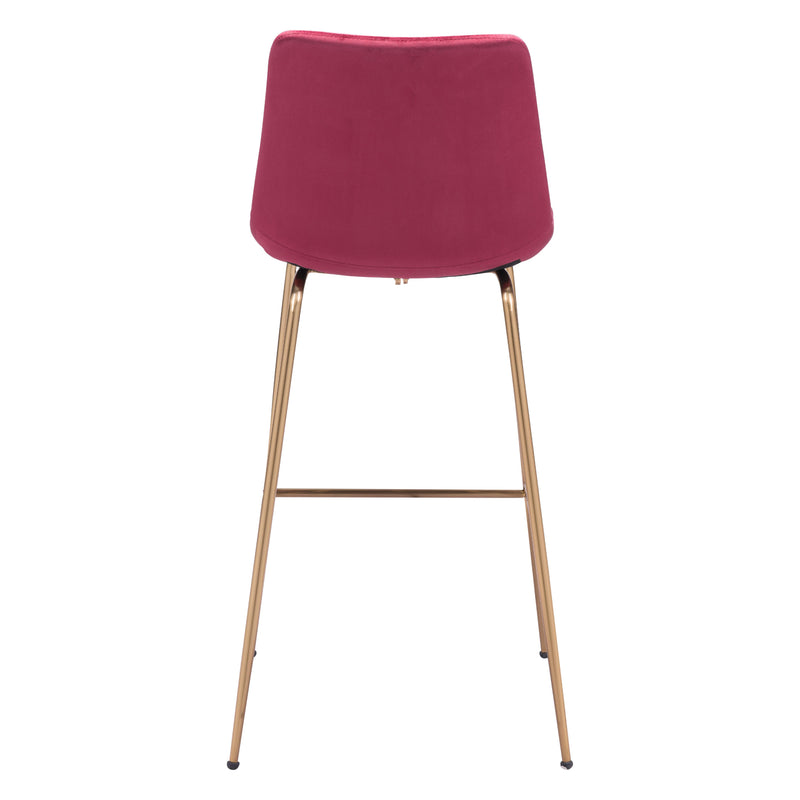 Zuo Tony 101759 Barstool - Red & Gold IMAGE 4