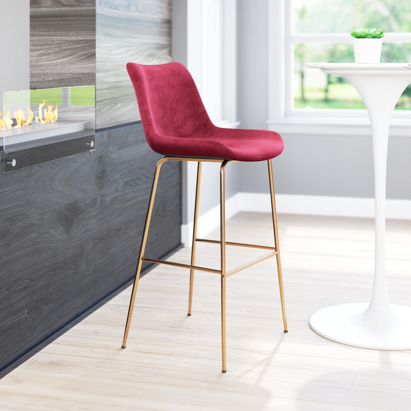 Zuo Tony 101759 Barstool - Red & Gold IMAGE 8