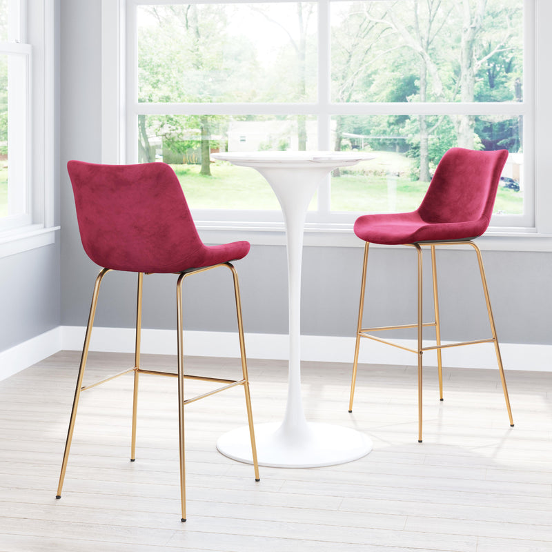 Zuo Tony 101759 Barstool - Red & Gold IMAGE 9