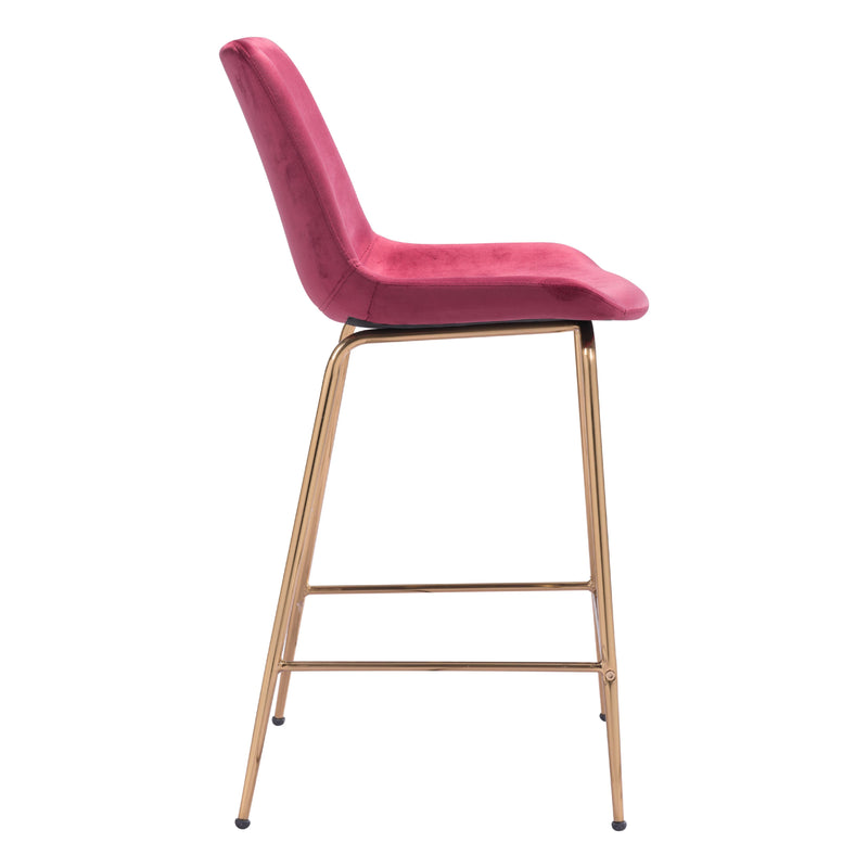 Zuo Tony 101764 Counter Stool - Red & Gold IMAGE 2