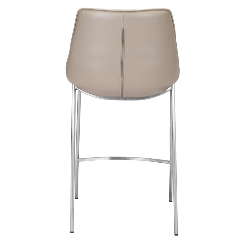 Zuo Magnus 102028 Counter Stool - Brown & Silver IMAGE 4
