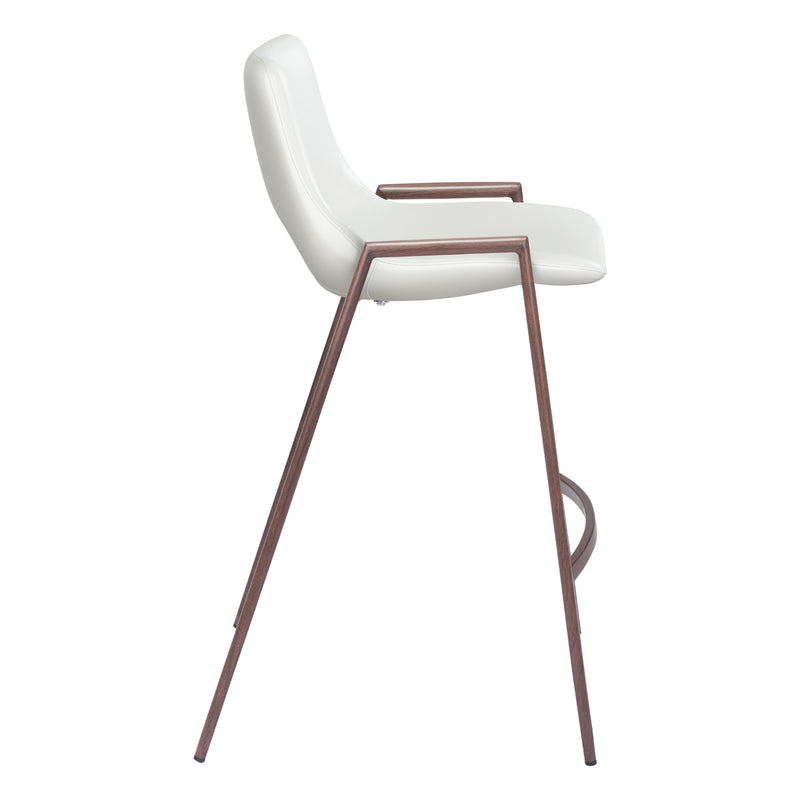 Zuo Desi 109069 Counter Stool - White & Walnut IMAGE 2