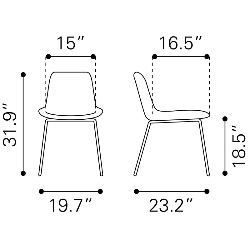 Zuo Byron 101779 Dining Chair - White IMAGE 10