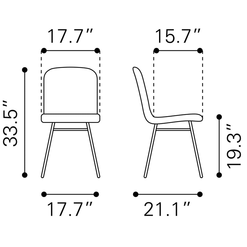 Zuo Var 101891 Dining Chair - Yellow IMAGE 10
