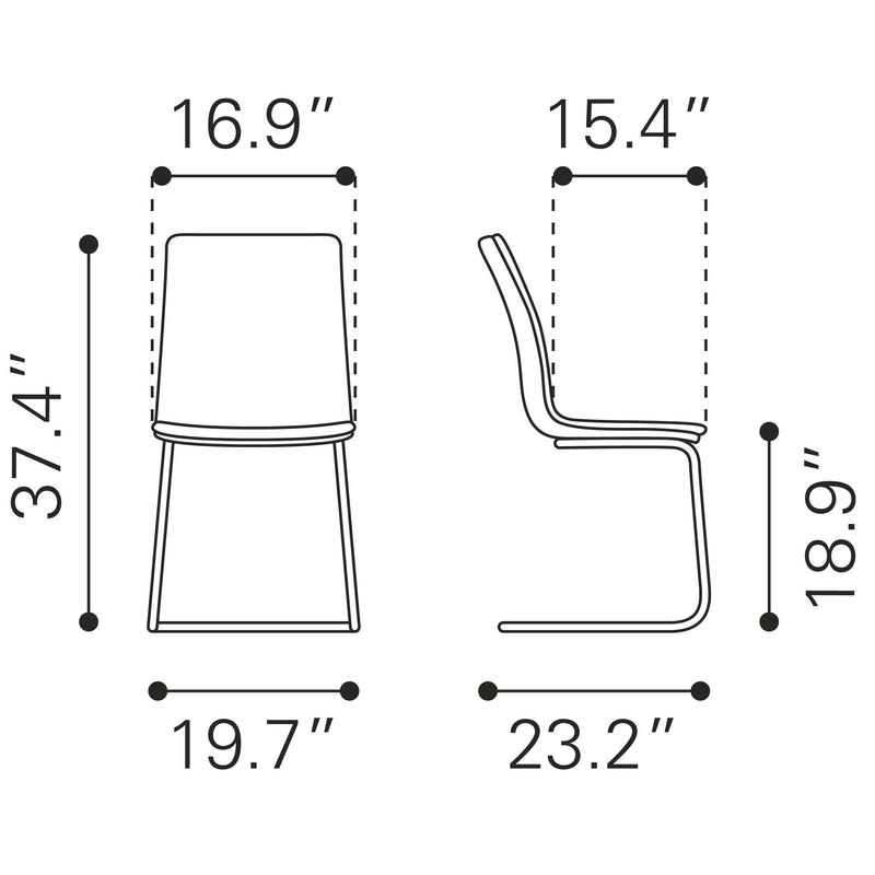 Zuo Sharon 101955 Dining Chair - Vintage Brown IMAGE 10